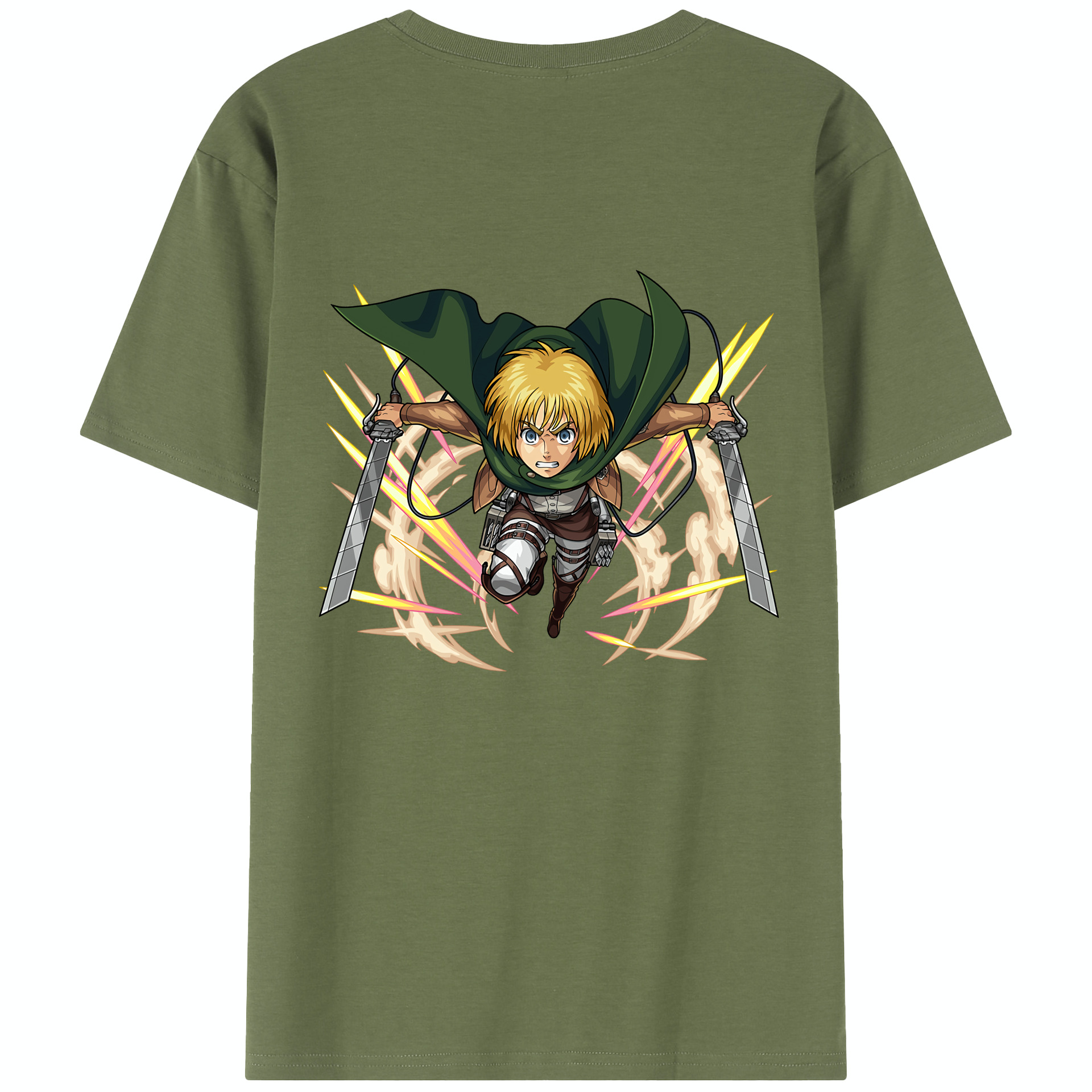 （画像用） 進撃の巨人 アルミン·アルレルト Attack on Titan Armin Arlert 綿100％半袖Tシャツ（背面プリント）
